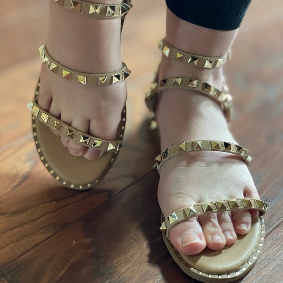 Studded Ankle Strap Sandals - Picture 2 of 5